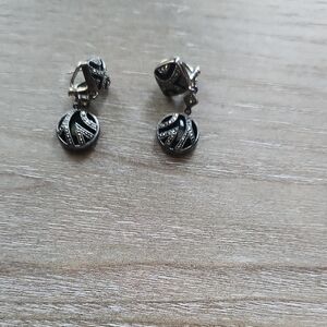 Elegant Black and Silver Earrings